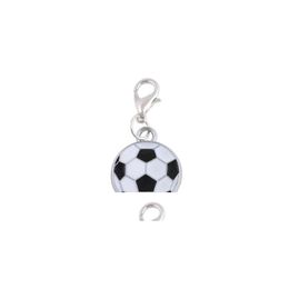 Charms 20pcs / lot 17x17mm émail sport football pendentif flottant adapté à la mémoire magnétique médaillon fabrication de bijoux livraison directe résultats C Dhicy