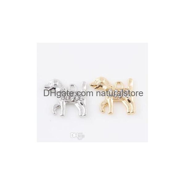 Charmes 20 pièces/lot 20x18mm or couleur argent Animal chien accrocher pendentif adapté pour mémoire magnétique médaillon flottant livraison directe bijoux Findi Dhani
