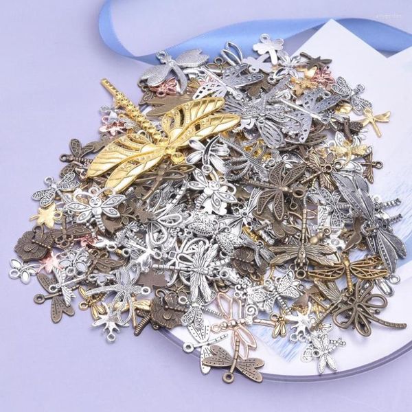 Charmes 20 pcs/lot Libellule Série Mixte Antique Bronze Doré/Argent Couleur Pendentifs BRICOLAGE Artisanat Collier Boucles D'oreilles Bijoux Trouver