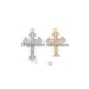 Charms 20 -stcs/lot sier Gold vergulde strass kruising drijvende hangers geschikt voor magnetische geheugen medaillet ketting armband sieraden maken dhwxz