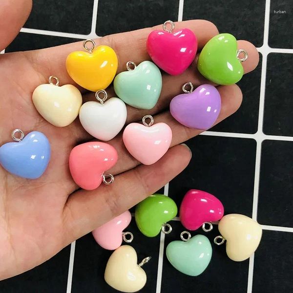 Charms 20pcs coeurs dodus mélangés Love Resin Sweet mignon mignon Bracelet Bracelet Pendant Decor Bijoux de bricolage