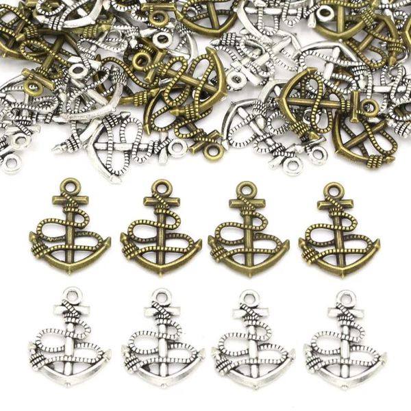 Breloques 20 pièces pendentif Vintage ancre de mer pour la fabrication de bijoux collier à faire soi-même Bracelet Bronze bateau breloque en métal