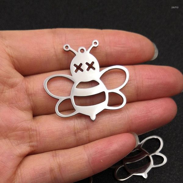 Breloques 2 pièces en acier inoxydable insecte grande abeille bricolage accessoires matériel collier pendentif résultats faisant des bijoux animaux en gros