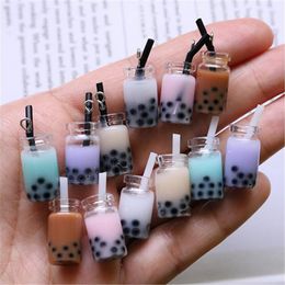 Charms 2Resin Pearl Milk Tea Bottle Pendant voor sieraden Diy Handgemaakte oorbellen Bracelet ketting Drop levering 2022 SMTIY