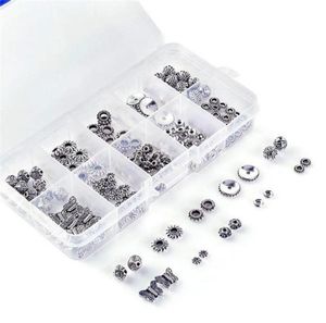 Charmes 300pcs Perles d'espaceur en vrac en argent Metal rond pour les bracelets d'amitié bijoux de fabrication ColliersCharms1157823