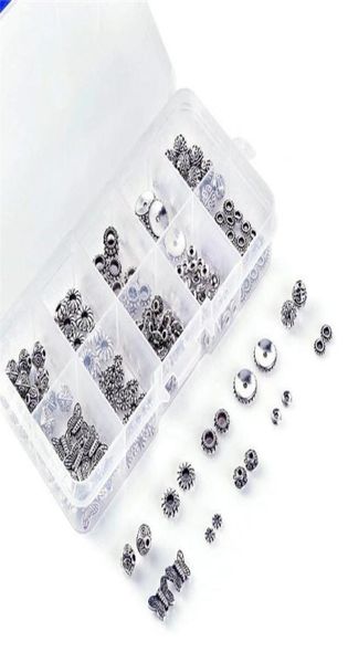 Charms 300pcs Silver Flower Beads metal redondo para la amistad Braceletas Joyas que fabrican collares CHARMS1278887