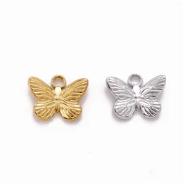 Breloques en acier inoxydable 304, pendentifs insectes papillon pour bricolage, collier, Bracelet, accessoires, résultats de fabrication de bijoux, 15x12mm, 1 pièce