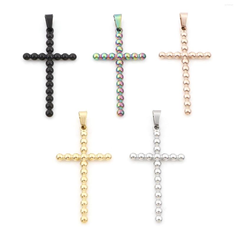 Charms 304 Edelstahl Religiöse Kreuzanhänger für die DIY-Herstellung von Halsketten, Armbändern, Schmuckzubehör, 5,5 cm x 2,5 cm, 1 Stück