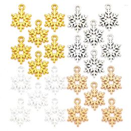 Charmes 30 pièces 4 couleurs flocon de neige pour collier perles pendentifs bricolage bijoux faits à la main accessoires 19 14mm L513