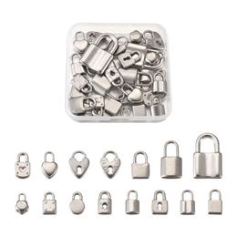 Charms 30pcs Box de acero inoxidable Carretón de corazón Pendientes de bloqueo Dangle para pulseras de bricolaje Collares de joyería Craft Keyhcian Making324s