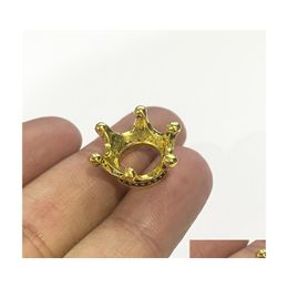 Charms 30 stcs/lot mini kroonvormige antieke goud sier kleur hanger fit diy ketting handgemaakte accessoires sieraden hele drop levering dhce9