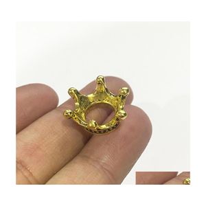 Charmes 30pcs / lot mini couronne en forme d'or antique sier couleur pendentif fit bricolage collier accessoires faits à la main bijoux entier livraison de goutte Dhce9