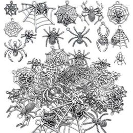 Breloques 30 pièces pendentifs araignée pour Halloween fabrication de bijoux décoration résultats faits à la main accessoires artisanaux