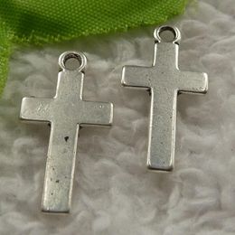 Charms 320 pièces Antique Silver Cross Charms 25x13mm # 4078