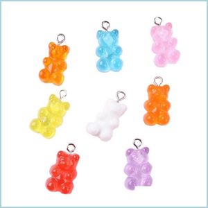 Charms 32pcs Resin Gummy Bear Candy Necklace Charms zeer schattige sleutelhanger hanger voor doe -het -zelfdecoratie 161 U2 Drop levering 2021 Sieraden F DHDPH