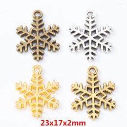 Charmes 35 pièces de pendentif de flocon de neige en alliage de zinc en métal rétro pour la fabrication de colliers de bijoux faits à la main 8045