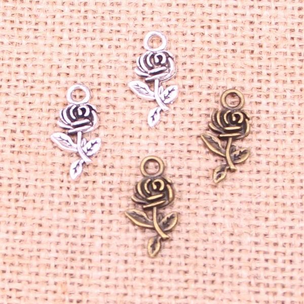Breloques 35 pièces pendentifs en métal fleur Rose pour bracelet et collier bijoux bricolage à la main 21mm