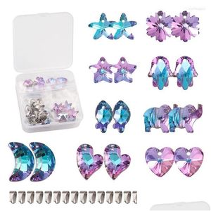 Charms 36Pcs / Box Diy Pendentif Verre Strass Pendentifs Cristal À Facettes Imitation Autrichien Snap On Bails Pour La Fabrication De Bijoux Cra Dh6Cm