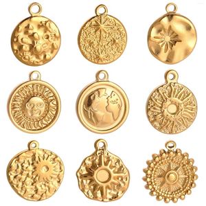 Charms 3 STKS Rvs Casting Zon Ster Voor Sieraden Maken Benodigdheden DIY Oorbellen Armband Ketting Accessoires Goud Kleur