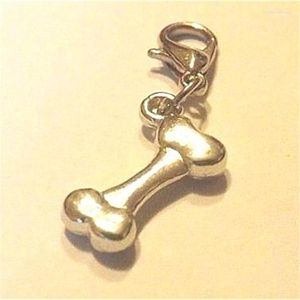 Charms 4 Pcs Antique Silver Color Bone Clip On Zipper Pull Dog Jewelry1