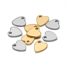 Charmes 40 pièces 20 pièces miroir plat coeur couleur or pendentifs pour bijoux à bricoler soi-même faisant Bracelet fin queue en gros