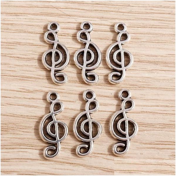 Charms 40pcs 8x19mm mignon Alloy Music Note pour les bijoux faisant des boucles d'oreilles bricolage Pendants Colliers à la main.