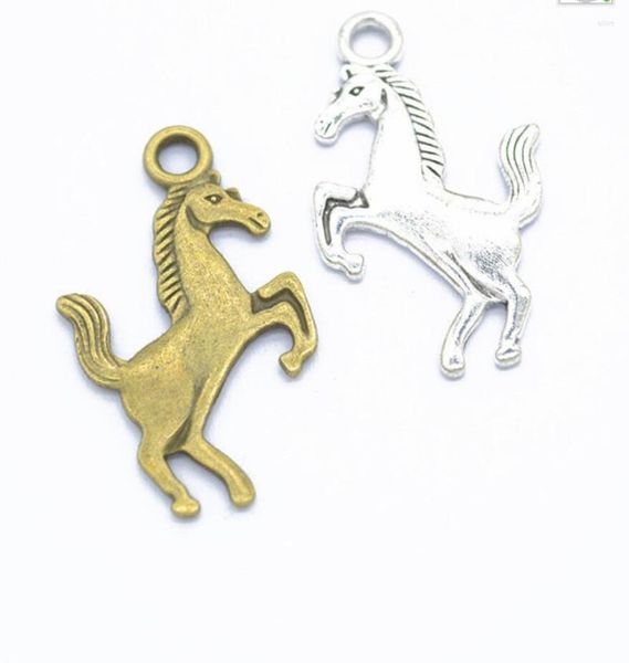 Breloques 40 pièces cheval de course 34 19mm tibétain Bronze argent couleur pendentifs Antique fabrication de bijoux bricolage artisanat fait à la main F0926
