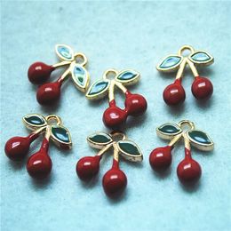 Breloques 40 pièces pendentifs pour femmes en forme de Fruit fraise piment poivre cerise matériau métallique résultats de bijoux à bricoler soi-même 231218