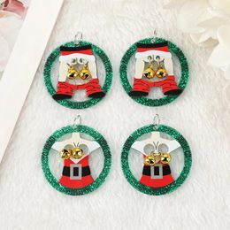 Charms 4 Stück Weihnachts-Gingle Bells kreativer Acryl-Anhänger für Schlüsselanhänger, Halskette, Schmuck, Basteln