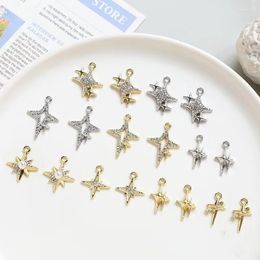 Bedels 4 Stuks Leuke Lichtmetalen Glanzende Meteoor Hangers DIY Handgemaakte Ketting Oorbellen Sieraden Accessoires Voor Vrouwen Meisjes