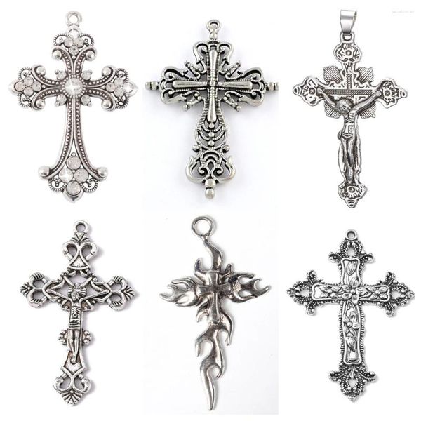 Charms 5 / 10pcs en alliage vintage pendentif pendants en strass foi religieuse pour bijoux de bricolage