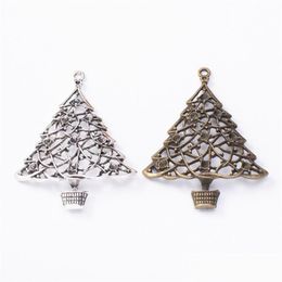 Charms 50 pcs grande taille arbre de Noël charme mariage jour charmes pendentif en argent antique couleur bronze 62x48mm C3 Drop Livraison 2021 Juif Dhjvo