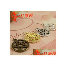 Breloques 500 pièces 16Mm Vintage métal alliage pentagramme pendentifs bijoux étoile 4 couleurs pour Option livraison directe 202 Dmq