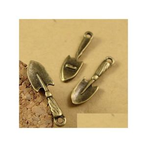 Charms 500 PCS / Lot Gardening Spade Colgante Tono de bronce antiguo 2 caras 23x6mm Bueno para DIY Craft Drop Entrega 202 Dhbuq