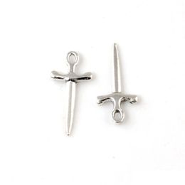 Charms 500pcs Alliage Cross Sword Pendants for Bijoux Making Bracelet Collier ACCESSOIRES DIY 9.5X20.5 mm Découvertes de livraison compon Dhgru