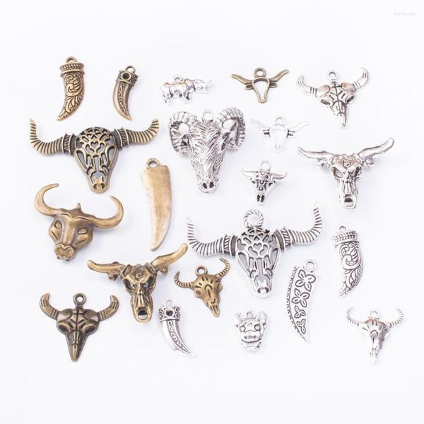 Dijes 50g Metal mixto encanto Animal vaca bronce antiguo pulsera collar hecho a mano fabricación de joyas al por mayor DIY