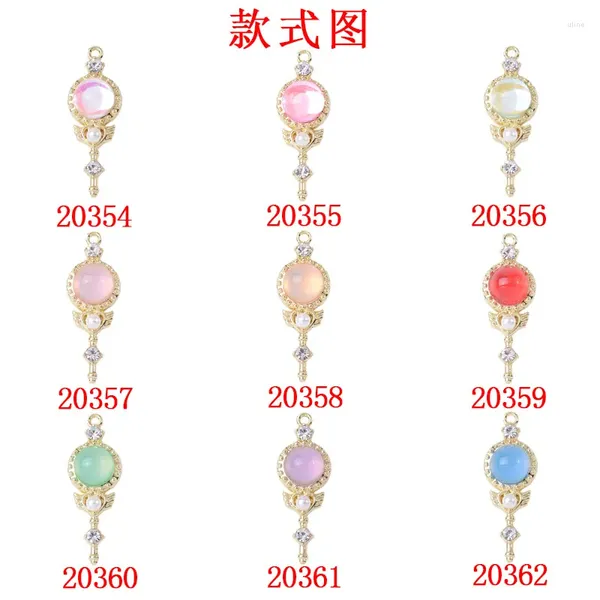 Encantos 50PC 11 31mm Material de aleación de color dorado Crystal Girl Wand Charm para DIY Pendientes de boda hechos a mano / Collar Fabricación de joyas al por mayor