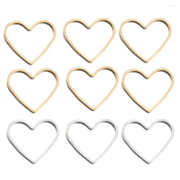 Charmes 50pcs connecteurs de cadre de coeur en laiton lunette évider amour métal pour la fabrication de bijoux bracelet à bricoler soi-même collier boucles d'oreilles pendentifs