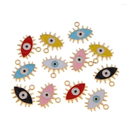 Breloques 50pcs accessoires de bricolage coloré goutte d'huile pendentif oeil du diable turc mal boucle d'oreille collier fait à la main