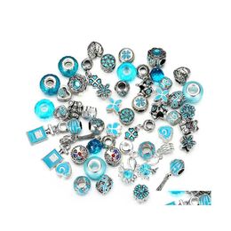 Encantos 50 unids / lote Crystal Big Hole Loose Spacer Craft European Rhinestone Bead Colgante para Charm Pulsera Collar Moda DIY Jewelr Dhhob