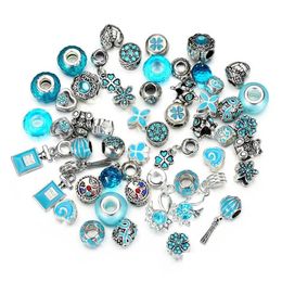 Encantos 50 unids / lote Crystal Big Hole Loose Spacer Craft European Rhinestone Bead Colgante para Charm Pulsera Collar Moda DIY Joyería Dhy0O