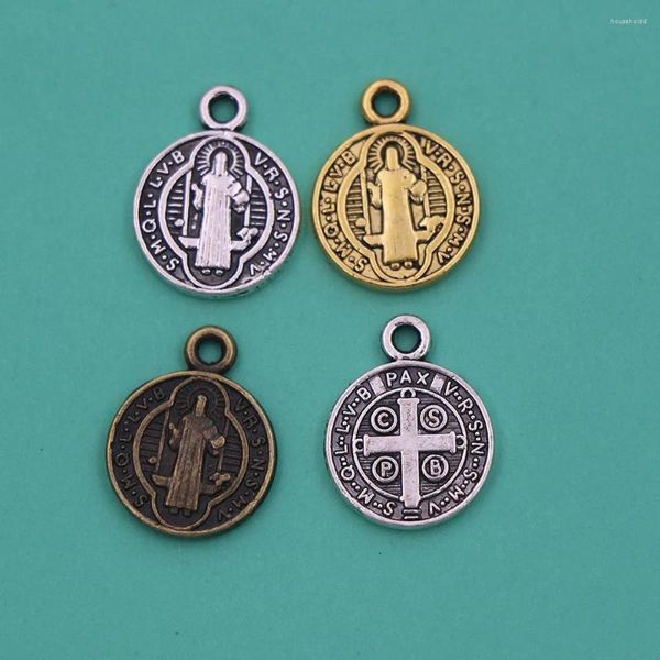 Breloques 50pcs Saint Benoît Nursia Patron Médaille Croix Pendentifs L1650 13x10mm 3 couleurs