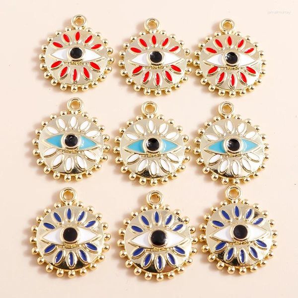 Charms 5pcs 17 15 mm Népal Lucky Eyes bleus Evil turc pour les accessoires de bijoux de bricolage Bracelet Collier Pendants