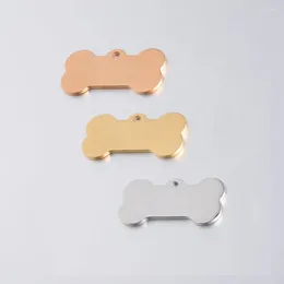 Charms 5pcs 31x16 mm Pet Dog Bone Mirror esmalte 304 Pendientes de estampado en blanco de acero inoxidable Etiquetas de joyas de bricolaje Accesorios de accesorios