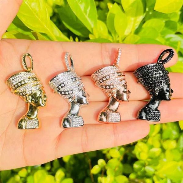 Charms 5 pièces 3D reine égyptienne Néfertiti pendentif charme pour femmes Bracelet collier faisant des bijoux religieux bricolage accessoires en gros247M