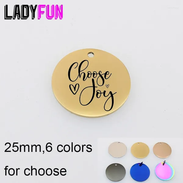 Charms 5pcs Bible cite en acier inoxydable Choisissez Joy Charm Laser Gravé pour la fabrication de bijoux