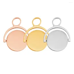 Charms 5pcs colgantes de círculo girado en blanco para collar Accesorios de joyería de bricolaje de acero inoxidable al por mayor
