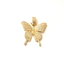 Breloques papillon pour femmes, 5 pièces, fabrication de bracelets, cristal scintillant, pendentifs pavés, collier, bijoux artisanaux, accessoire 242g