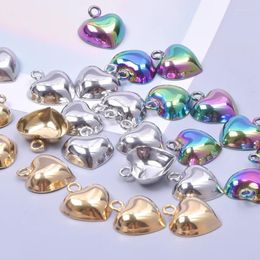 Breloques 5 pièces créatif en acier inoxydable coeur mignon pendentif d'amour pour la fabrication de bijoux collier de bricolage cadeaux faits à la main pour femmes