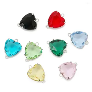 Charmes 5 pièces pendentifs coeur en verre de cristal Bracelets en acier inoxydable colliers d'été boucles d'oreilles résultats accessoires de bijoux à bricoler soi-même